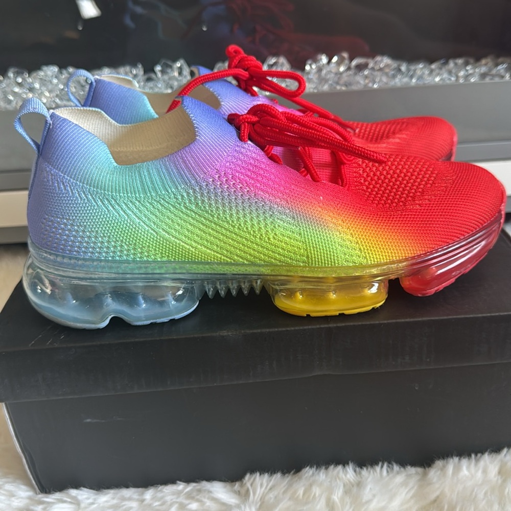 Liliana Colorful Gradient Sneakers with Red Laces